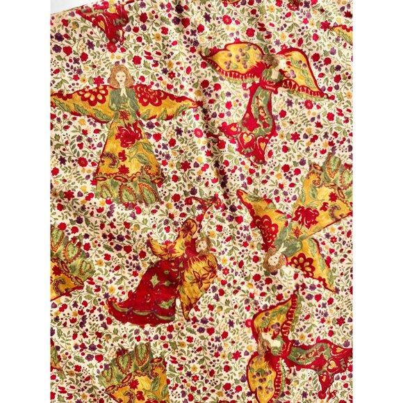 APRIL CORNELL x MODA Vintage Holiday Floral Angel Print Cotton Fabric, 3.8 Yards - Picture 2 of 7